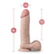 Dr. Skin Plus 9-inch Vanilla Posable Dildo with Balls - Realistic Design with 1.75-inch Width, 6.25-inch Insertable Length, and Suction Base.