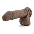 Blush Novelties Dr. Skin Plus 9 inches Thick Girthly Posable Dildo with Balls Chocolate Dark Brown at $34.99