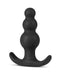 Anal Adventures Platinum Beaded Plug in black silicone for optimal stimulation.
