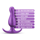 Galactic Purple Anal Adventures Matrix Quantum Plug with features - Puria Silicone, Ultrasilk Smooth, StayPut Design, Body Safe & Phthalate Free