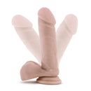 Dr. Skin Plus 8 inches Posable Dildo with Balls in Vanilla Light Skin Tone, featuring poseable shaft for customizable pleasure.