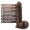 Blush Novelties Dr. Skin Plus 8 inches Posable Dildo with Balls Chocolate Dark Brown at $25.99