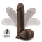 Dr. Skin Plus 8 inches Posable Dildo with Balls in Chocolate Dark Brown showing poseable shaft by Blush Novelties