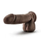 Dr. Skin Plus 8 inches Posable Dildo with Balls in Chocolate Dark Brown from Blush Novelties