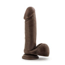 Dr. Skin Plus 8 inches Posable Dildo with Balls in Chocolate Dark Brown from Blush Novelties.