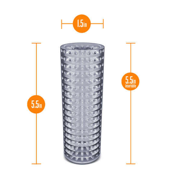 Rize Strokerz Clear Male Masturbation Sleeve 5.25 Inches with Dimensions