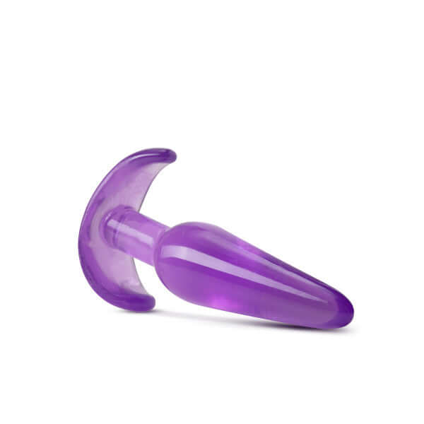 B Yours Slim Anal Plug Purple from Blush Novelties with ergonomic base and soft, flexible material for comfort and safety.