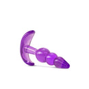 Purple triple bead anal plug with a comfortable beaded design by B Yours. Body-safe material enhances pleasure and comfort.