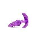 Purple triple bead anal plug with comfortable beaded design for enhanced pleasure and body-safe use