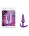 B Yours Triple Bead Anal Plug in Purple | Comfortable Beaded Design and Body-Safe | Blush Novelties Packaging and Product Display