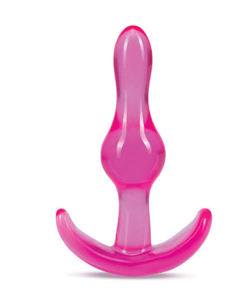 Pink B Yours Curvy Anal Plug with ergonomic base and wavy design from Blush Novelties