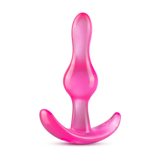 B Yours Curvy Anal Plug Pink with ergonomic base and wavy design for comfortable use.