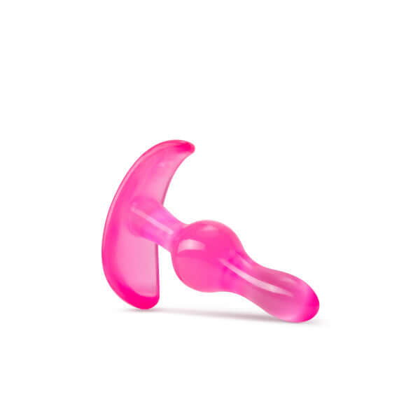 B Yours Curvy Anal Plug Pink with tapered design and ergonomic base from Blush Novelties. Sleek, wavy shape and body-safe PVC material.