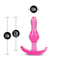 B Yours Curvy Anal Plug Pink with 3.5-inch length, 2.7-inch insertable length, and 0.9-inch width from Blush Novelties