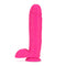 Blush Novelties Neo Elite 10 inches Dual Density Cock with Balls Neon Pink Dildo at $69.99
