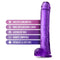 B Yours Plus Hefty N Hung Purple Dildo with realistic look, XL size, suction cup base, harness compatibility, and phthalate & latex-free.