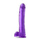 B Yours Plus Hefty N Hung Purple Dildo with suction cup base for hands-free play and realistic curved design for G-Spot and P-Spot stimulation.