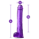 B Yours Plus Hefty N Hung Purple Dildo by Blush Novelties - 14 inches length, 2.5 inches width, 11.5 inches insertable length.