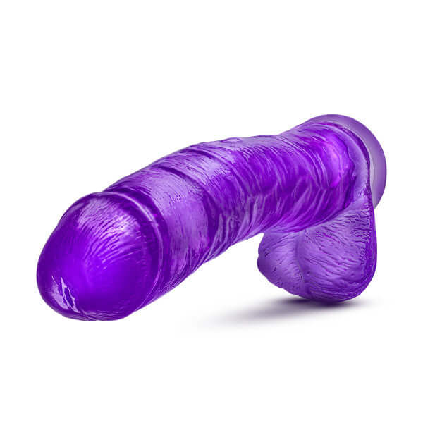 B Yours Plus Hefty N Hung Purple Dildo with realistic design and strong suction cup base from Blush Novelties