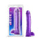 B Yours Plus Hefty N Hung Purple Dildo from Blush Novelties with suction cup base in packaging and product display.