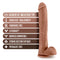 Au Naturel Daddy 14 inches Dildo Mocha by Blush Novelties with features listed including Sensa Feel, FlexiShaft, and strong suction cup base.