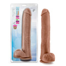 Au Naturel Daddy 14 inches dildo Mocha by Blush Novelties with ultra realistic Sensa Feel layers and Flexi Shaft technology in packaging.