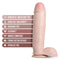 Au Naturel 10 inch vanilla light skin tone realistic dildo features Flexi Shaft, blend of TPE, harness compatibility, and strong suction cup
