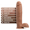 Au Naturel Huge 10 inches Mocha Dildo with Sensa Feel, Flexi Shaft, and strong suction cup base