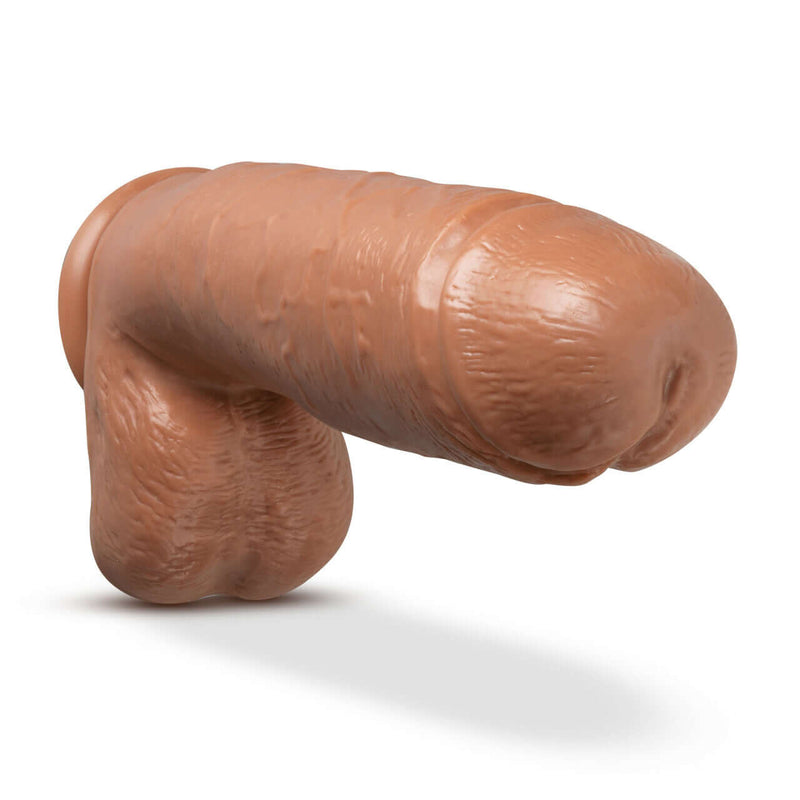 Au Naturel Huge 10 inch Mocha Realistic Dildo with Sensa Feel and Flexi Shaft technology from Blush Novelties.
