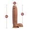 Au Naturel Huge 10" dildo with mocha medium skin tone, 10.5" height, 8.5" insertable length, and 2.5" diameter from Blush Novelties