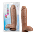 Au Naturel Huge 10 inches Mocha Medium Skin Tone Realistic Dildo with Packaging by Blush Novelties