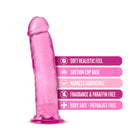 B Yours Plus Thrill N Drill Pink Dildo with Suction-Cup Base, Harness-Compatible, Soft Realistic Feel, Body Safe, Phthalate-Free by Blush Novelties