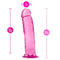 B Yours Plus Thrill N Drill Pink Dildo by Blush Novelties, 9.5 inches with 8.5 inches insertable length, realistic and harness-compatible.