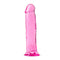 B Yours Plus Thrill N Drill pink dildo by Blush Novelties, featuring a realistic design, suction-cup base, and harness compatibility.