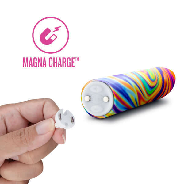 Limited Addiction Psyche Power Vibe Rainbow by Blush Novelties with Magna Charge feature and vibrant multicolor design.