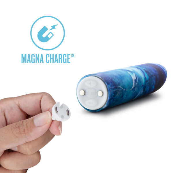 Limited Addiction Mesmerize Power Vibe Azure with Magna Charge feature and 10 deep rumbly vibrations from Blush Novelties