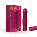 Oh My Gem Classy Garnet Red Vibrator by Blush Novelties, perfect for internal and external pleasure.