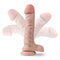 Realistic Dr. Skin Plus 9-Inch Posable Dildo with Balls in Vanilla Light Skin Tone from Blush Novelties demonstrating flexibility.