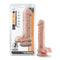 Realistic Dr. Skin Plus 9-Inch Posable Dildo with Balls in Vanilla Light Skin Tone packaging and product display