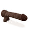 Dr. Skin Plus 9 inches Posable Dildo with Balls in Dark Brown Skin Tone from Blush Novelties, realistic and posable for comfort.