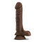 Dr. Skin Plus 9 inches Posable Dildo with Balls in Dark Brown, Chocolate Skin Tone, from Blush Novelties.