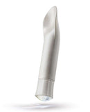 Oh My Gem Bold Diamond Silver Vibrator by Blush Novelties sleek design with scooped shape and diamond detail