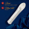 Oh My Gem Bold Diamond Silver Vibrator with platinum-cured silicone and UltraSilk smooth texture on dark blue fabric background