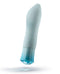 Oh My Gem Ardor Aquamarine Blue Rechargeable Vibrator from Blush Novelties with a tapered end and bulbous head for powerful stimulation