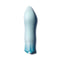 Oh My Gem Ardor Aquamarine Blue Rechargeable Vibrator by Blush Novelties shown in profile view with a tapered end and bulbous head.