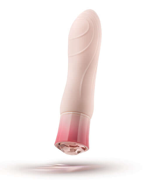 Oh My Gem Elegant Morganite Pink Vibrator with rounded end and pleasure waves for internal and external exploration by Blush Novelties