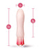 Oh My Gem Elegant Morganite Pink Vibrator with dimensions - 5.5 inches length, 4 inches insertable, 1 inch width.