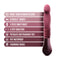 Temptasia Trixie Thrusting Dildo features list with revolutionary silicone, three-speed thrusting, G-spot vibrations, IPX7 waterproof, and ergonomic handle