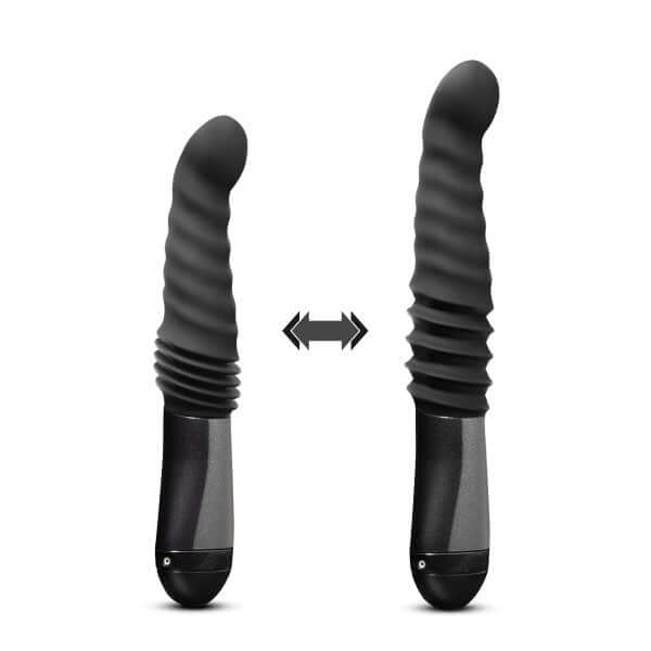 Temptasia Lazarus Thrusting Dildo Black with Curved Shaft and Ergonomic Handle for G-Spot and P-Spot Stimulation