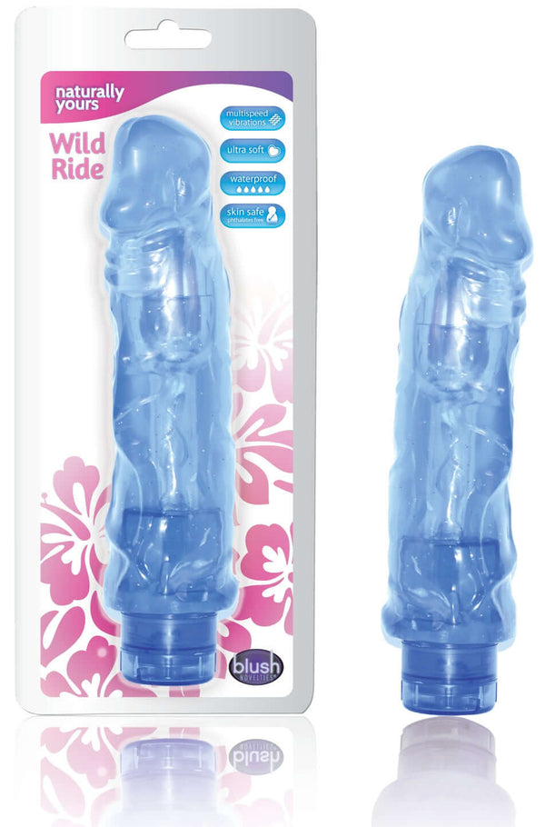 Blush Novelties Naturally yours Wild Ride Blue Vibrator at $21.99